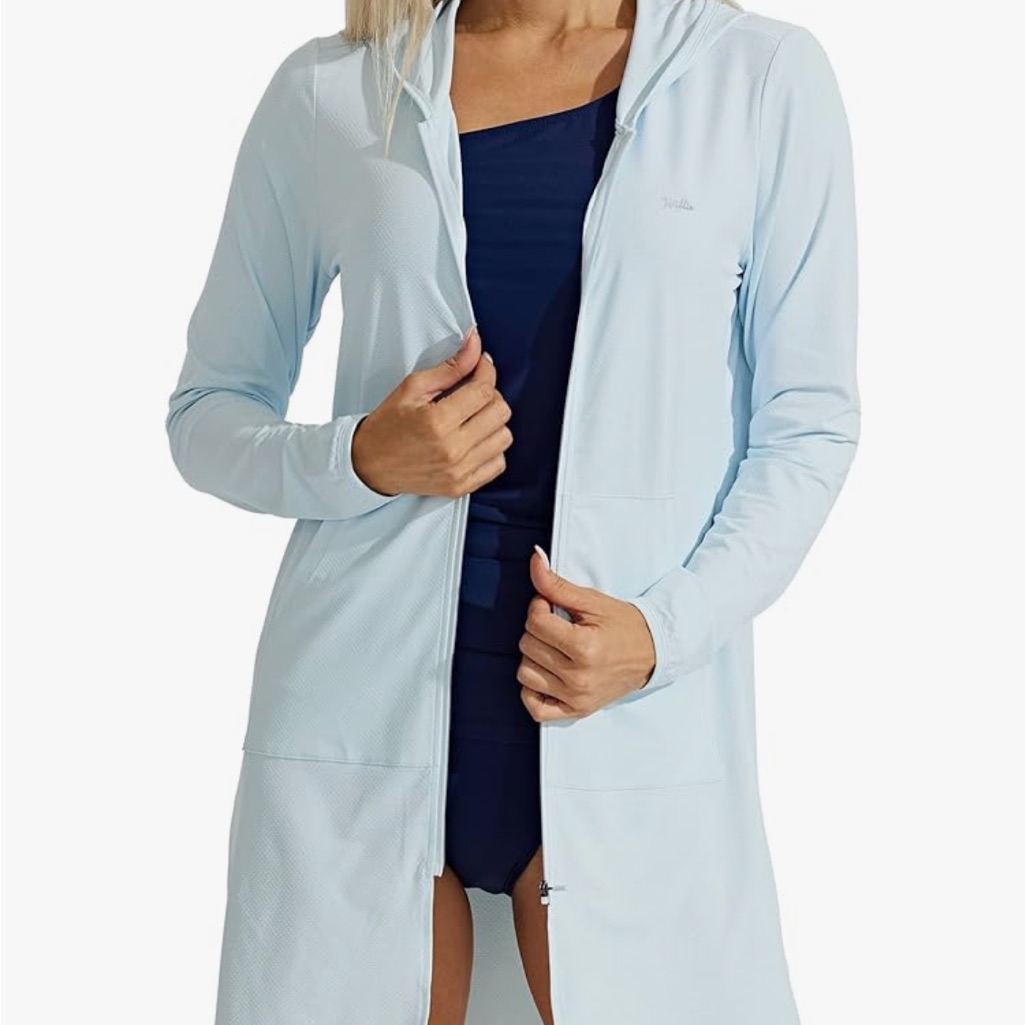 Willit Upf 50+ Women's Swim Cover Up Long Hoodie Jacket Spf
